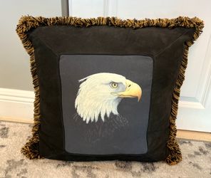 Suede Designer Eagle Pillow! Beautiful Custom Decor