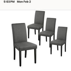 Set Of 4 Gray Dining Chairs New