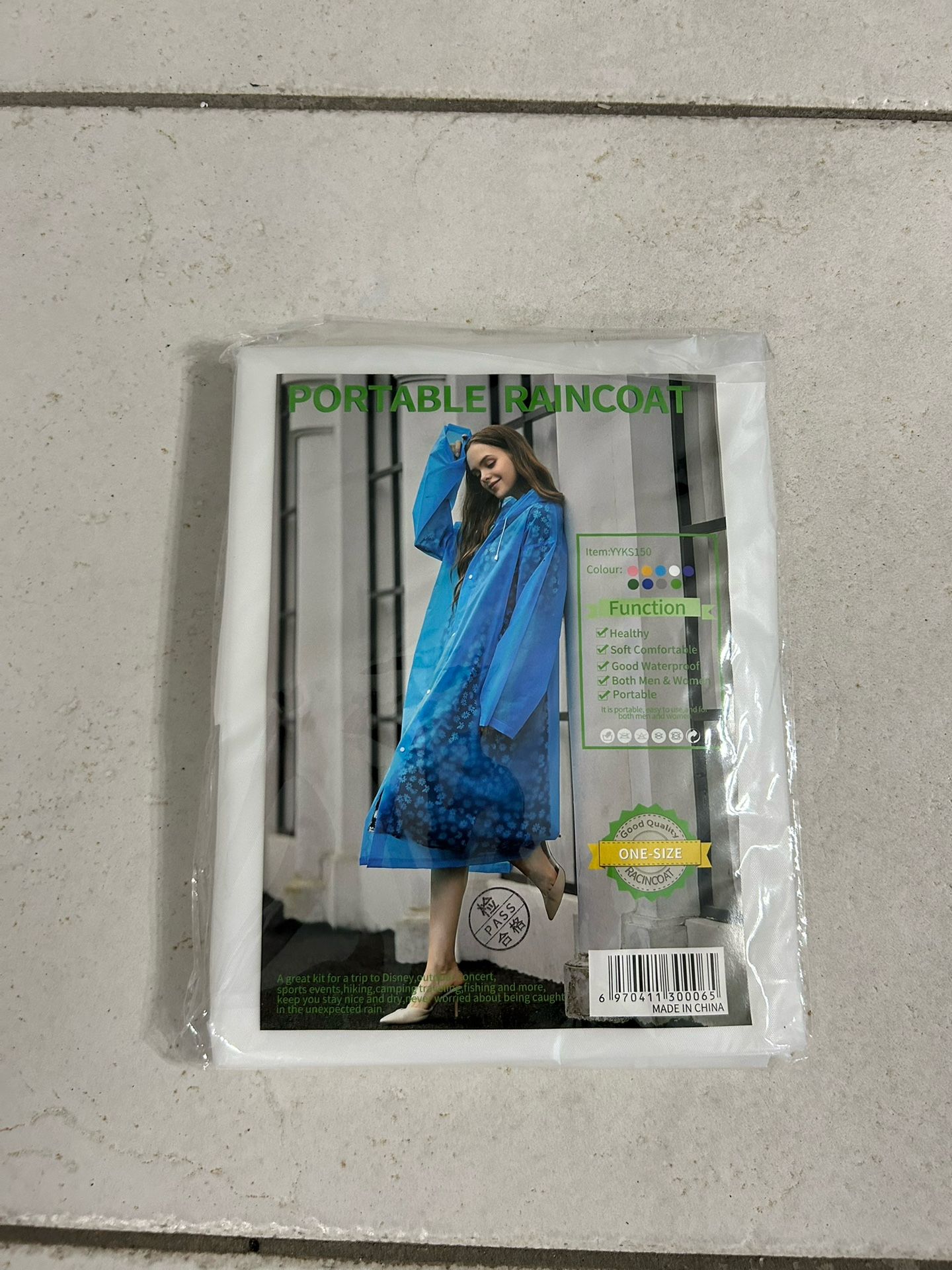 NEW Portable Waterproof Raincoat – One Size (Blue)