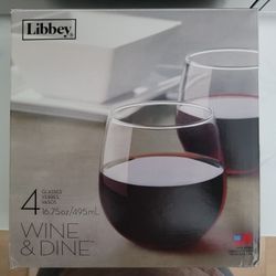 Libbey Stemless Wine Glasses 4pc