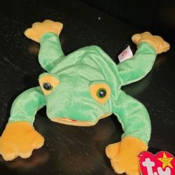 Rare Retired Smoochy The Frog Ty Beanie Baby 