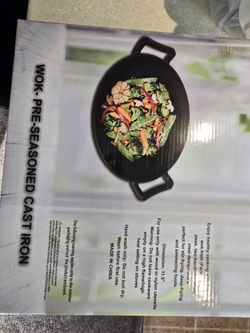 Wok Pre Seasoned Cast Iron