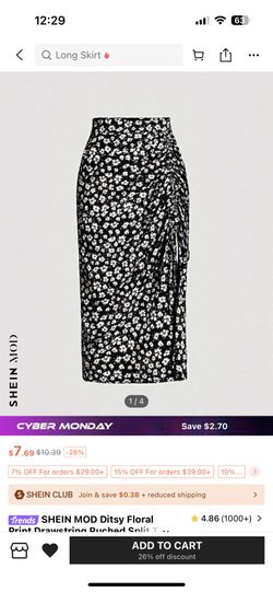 Black Floral Skirt