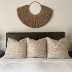 Throw Pillows Home Decor Set of 3 | Faux Fur 25x25 Cream Plush Couch Bed