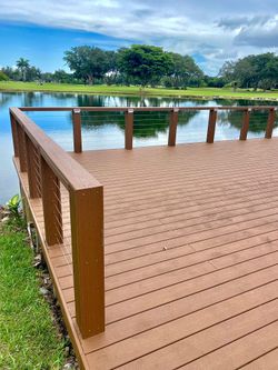Composite Deck With Covered Pergola