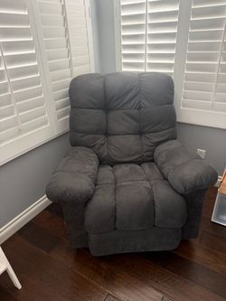Lazy Boy Brand Gray Microfiber Recliner and Rocking Chair