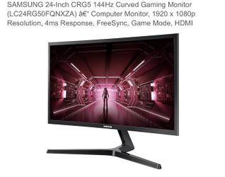 Samsung 27”144 HZ Curved Monitor