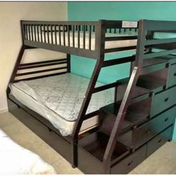 Twin Over Full Bunk Bed With Storage 