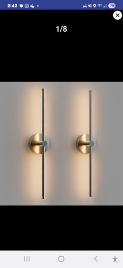ZAGO 24 Inch LED Indoor Linear Wall Sconces Set Of Two, 3CCT Switchable, Brushed Nickel