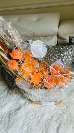 Handmade Orange Candle Flower Arrangement – Beautiful Gift