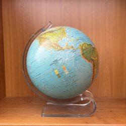 Vintage Replogle Globe 12 Inch World Horizon Series Lucite Acrylic Base MCM