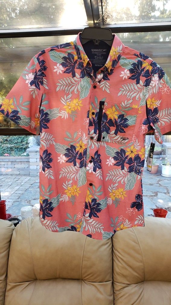 Men Shirt (M) Speedo Hawaiian Shirt (New WT)
