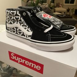 Supreme Vans Monogram S Logo Skate Grosso Mid Size 10.5 M