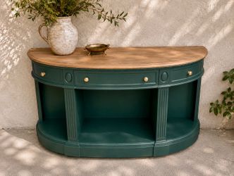 Blue Haven Demi-Lune Console Table