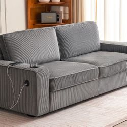 Corduroy Grey Couch
