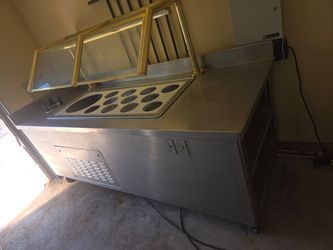 Commercial Stainless Steel Ice Cream Dipping Cabinet