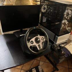 Gaming Setup With Steering Wheel 