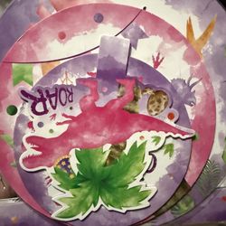 Girls Birthday Dino Cupcake Stacker