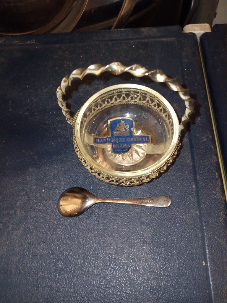 Handmade Crystal Brama With A Silver Plated Spoon