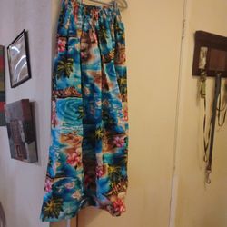 Hawaiian Cotton Long Skirt Women's Small