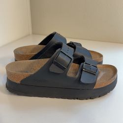 Paillio Women/Kids Black “Birkenstock” Platforms