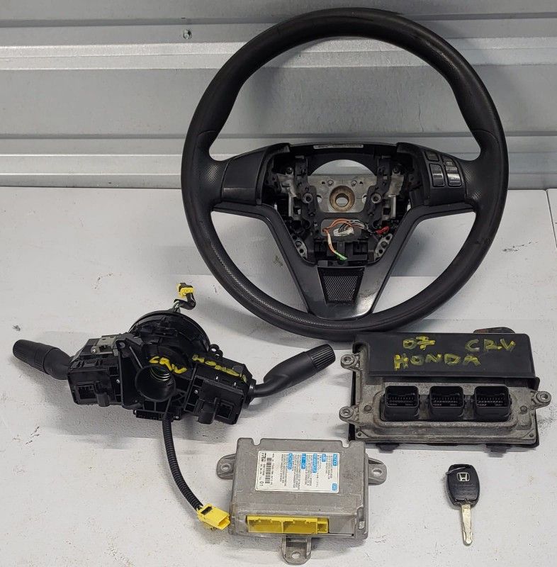 🔥DEAL🔥2007 Honda CRV Steering Wheel + ECU + Key+ Clock Spring W/ Turn Switch + SR Unit OEM
