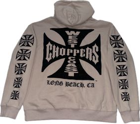 West Coast Choppers Core Logo Brown Tan Hoodie Sweatshirt Mens Large New