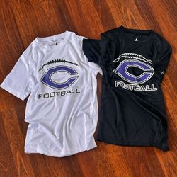 White And Black Carlsbad Football Tee Shirt Youth Large