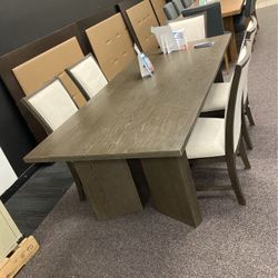 Carmine Dining Table Set, Dining Table Set Retail $1195- 6 Pieces 