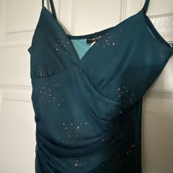 Teal/Blue-Green, Floor-length, Narrow Homecoming Dress