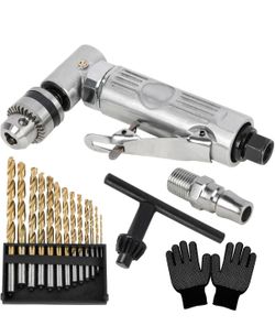 1/4'' 90 Degree Air Drill, Right Angle Pneumatic Drill, Tool Power Screwdriver