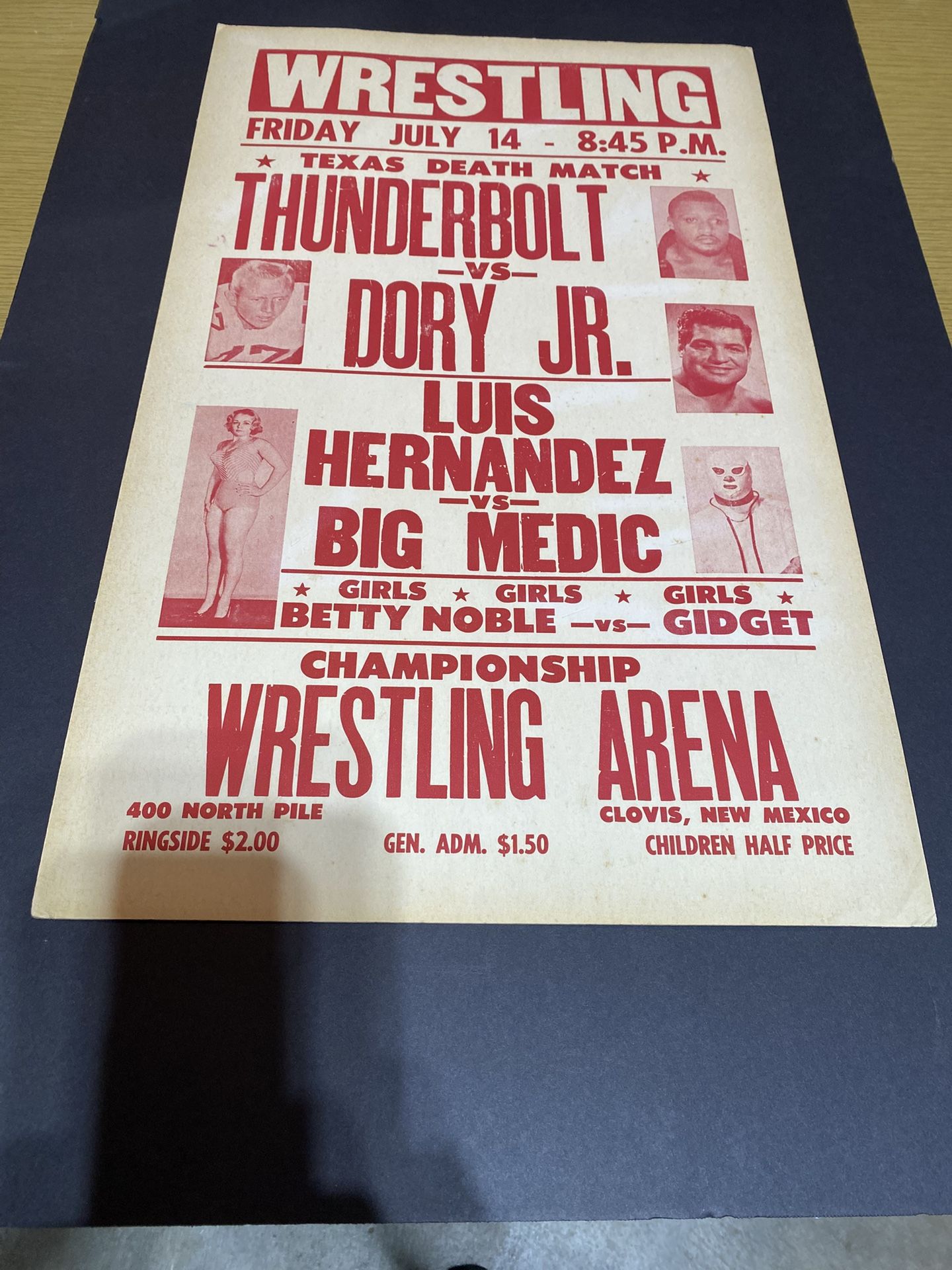 1970s Amarillo Territory Wrestling Event Poster (Dory Funk Jr)