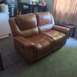 Leather Reclining Loveseat 
