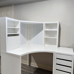 Ikea corner table and drawer set (white)