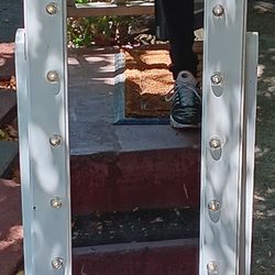 Standing Vanity Mirror w/Lights & Storage