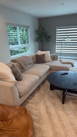 Light gray west elm couch