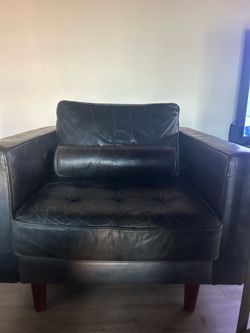 Black Leather Accent Chair