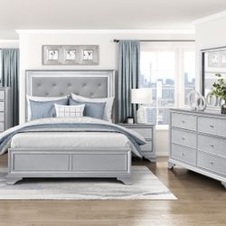 4 PC BEDROOM SET NEW IN BOX (MATTRESS AND CHEST SOLD SEPARATELY)