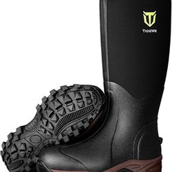 TIDEWE Rubber Neoprene Boots Men And Women, Waterproof Sturdy 6mm Neoprene Boot, Rain Boot Hunting Boot Arctic Outdoor Boot (Black, Brown & Next Camo 
