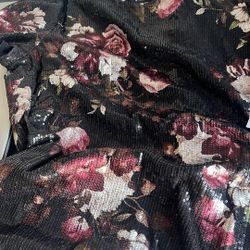 New Original Packaging London Times Sequin Floral Mid Length Dress