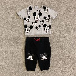 Disney Mickey Mouse Baby Boys Shirt and Pants Outfit, Size 0-3 Months