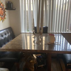 Counter Height Table With Chairs  and Benches 