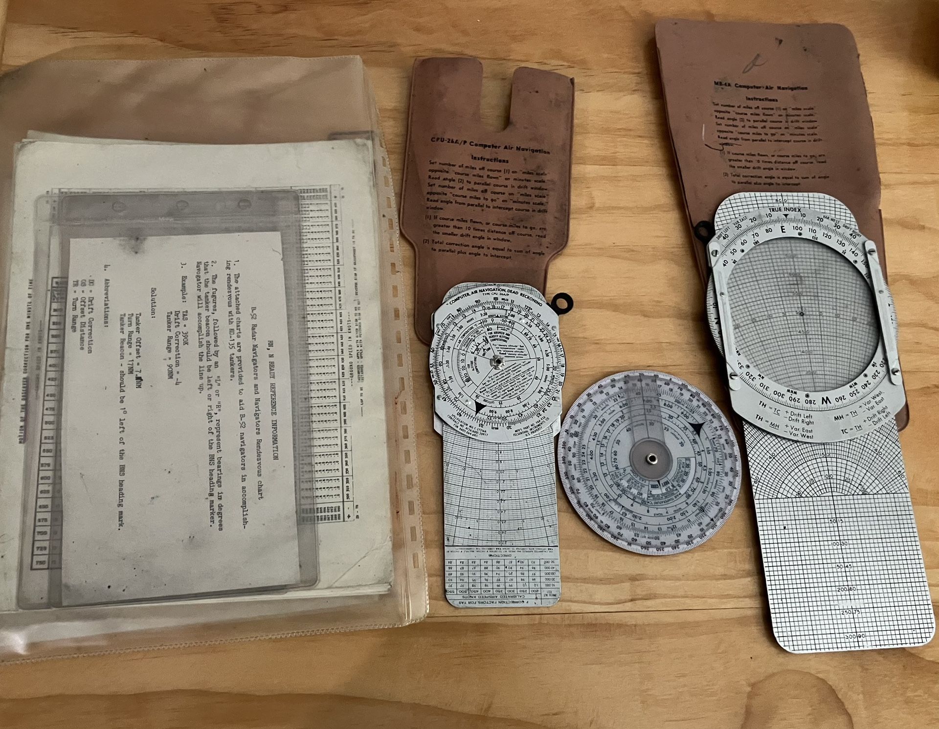 US Air Force Dead Reckoning Manual Navigation Computer and Paperwork