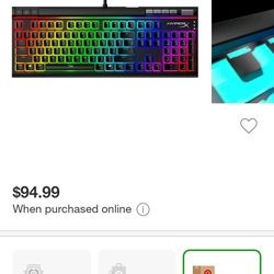 Hyper X Alloy 2 Pudding Keys Light Up Wired Gaming Keyboard 