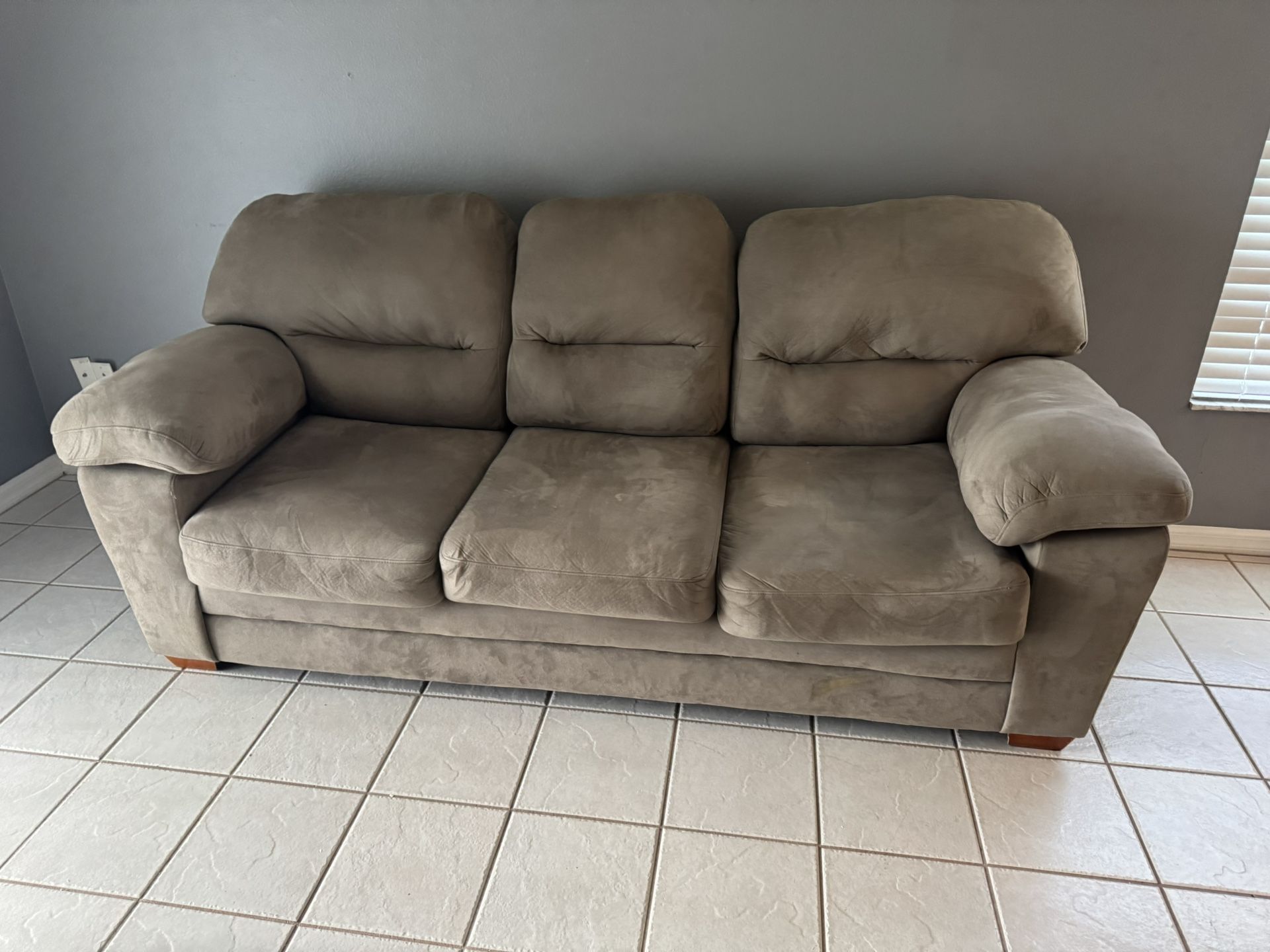 Plush Brown Sofa – $65 OBO