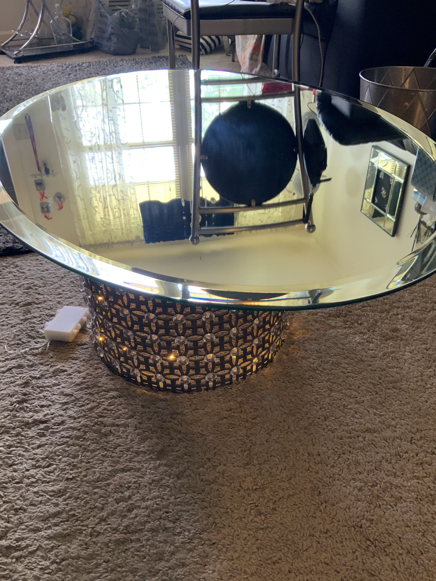 Light up coffee table oval