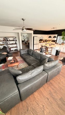 Leather sectional
