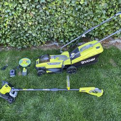 RYOBI 18v Lawn Mower & Trimmer