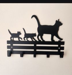 Cat Family Metal key holder.