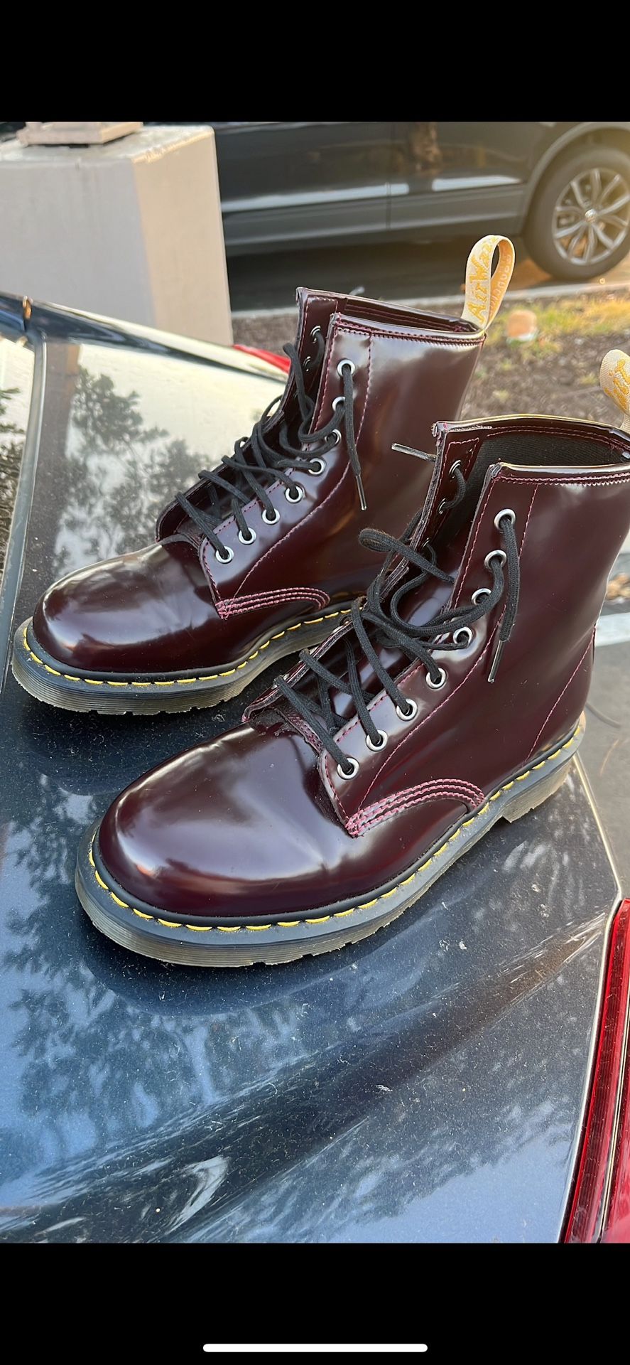 🔥Burgundy Docs Oxblood Cherry Red Dr Martin 1460 Vegan Leather🔥